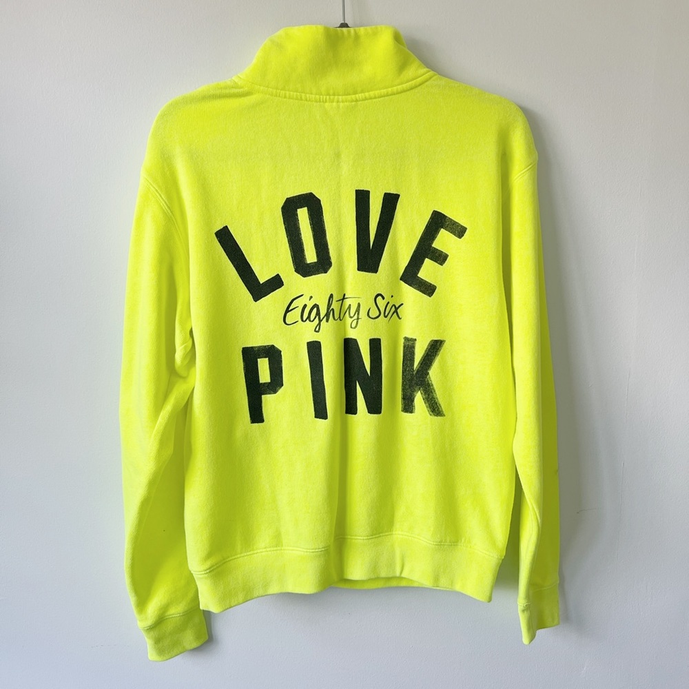 VS PINK | Florescent Yellow 3/4 Zip